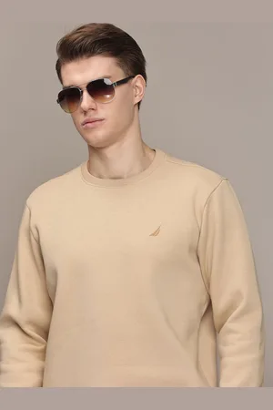 Nautica Men Round Neck Pullover Sweatshirt with Embroidered Detail