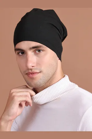 VIMAL JONNEY Men Black Solid Beanie