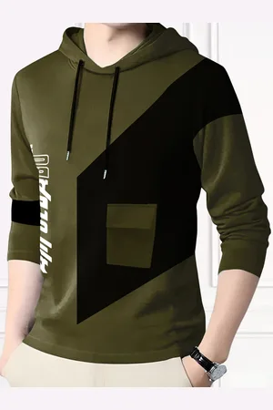 Ausk Typography Printed Long Sleeves Hooded Tshirt