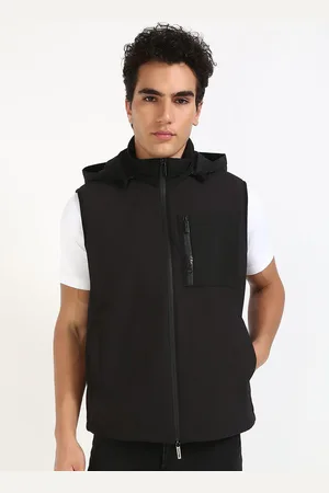 Calvin Klein Men Hooded Solid Casual Gilet Jacket