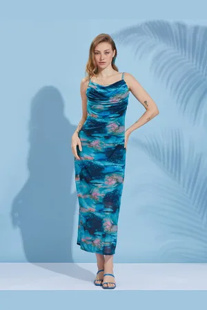 HERE&NOW Women Tie and Dye Dyed Sheath Maxi Dress