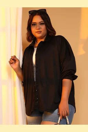 Instafab Size Women Comfort Fit Solid Oversized Pure Cotton Casual Shirt