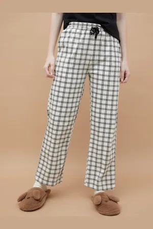 Lifestyle Women Checked Regular Fit Cotton Trousers