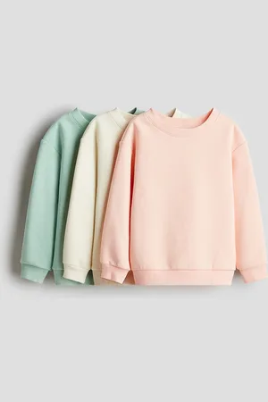H&M Girls 3-Pack Brushed-Inside Sweatshirts