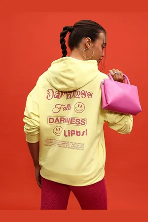 DressBerry Mango Glow Hooded Drop-Shoulder Relaxed Sweatshirt