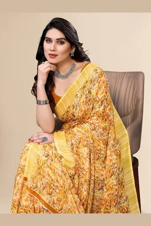 Moda Rapido Women Floral Printed Saree With Unstitched Blouse Piece