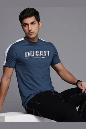DUCATI Brand Logo Printed Pure Cotton T-shirt