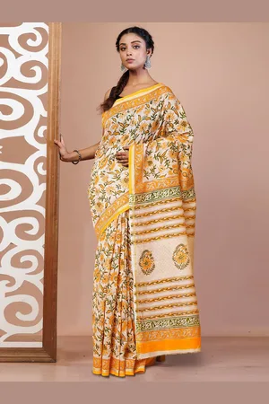 Unnati Silks Floral Zari Handloom Chanderi Saree