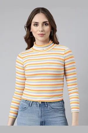 SHOWOFF Women Striped Crop Top