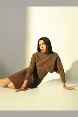 SHOWOFF Women V-Neck Bodycon Dress with Upper Top