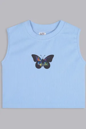 BAESD Girls Printed Round Neck Crop Tank Top