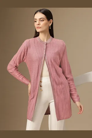 Chemistry Striped Woollen Longline Cardigan