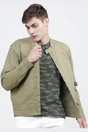 Highlander Men Mandarin Collar Bomber Jacket