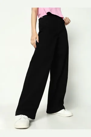 SHOWOFF Women Cotton Comfort Wide Leg Mid-Rise Jeans