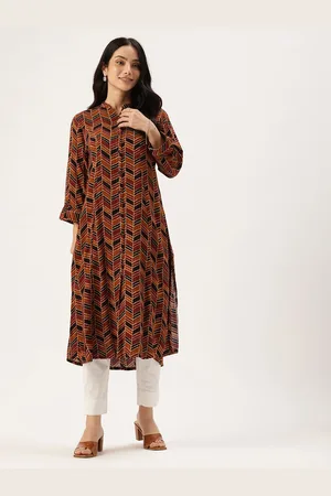 Amukti Geometric Printed A Line Kurta