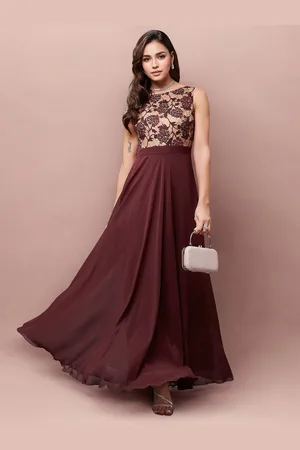 Miss Chase Women Georgette Fit & Flare Maxi Dress