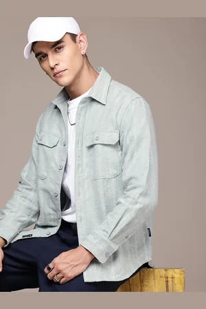 Roadster The Life Co. Textured Drop-Shoulder Sleeves Relaxed Fit Casual Shacket