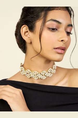 ISHARYA Brass Gold-Plated Choker Necklace