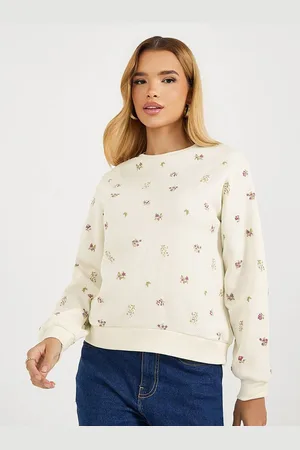 Styli Women Floral Print Round Neck Regular Fit Sweatshirt