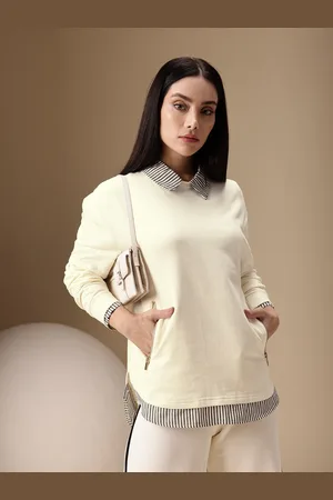 Chemistry Pure Cotton Shirt Collar Sweatshirt