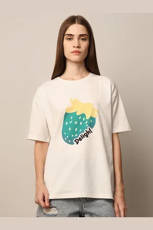 ONLY Women Printed Drop-Shoulder Sleeves T-shirt