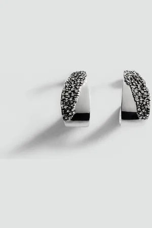 MANGO Circular Half Hoop Earrings