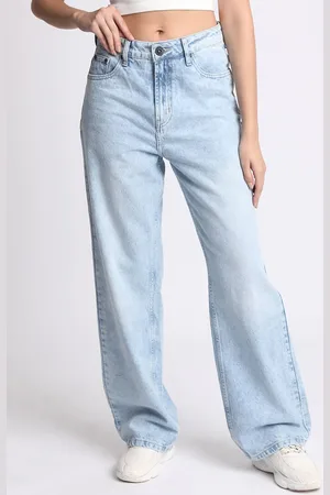 Roadster The Lifestyle Co. Women High-Rise Pure Cotton Straight-Fit Jeans