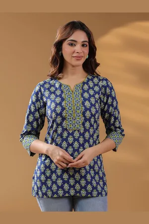 Rain & Rainbow Women Ethnic Motifs Printed Pure Cotton Top