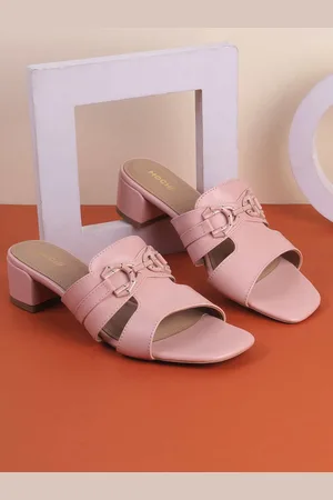 All Things Mochi Women Open Toe Block Sandals with Buckles