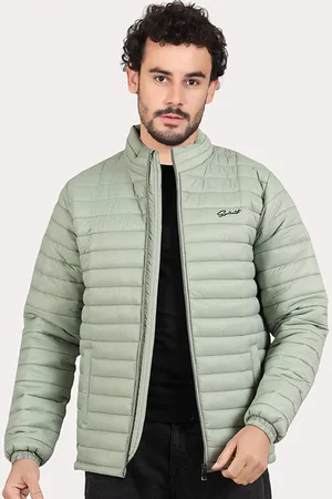 Spirit Men Mock Collar Solid Casual Puffer Lightweight Jacket