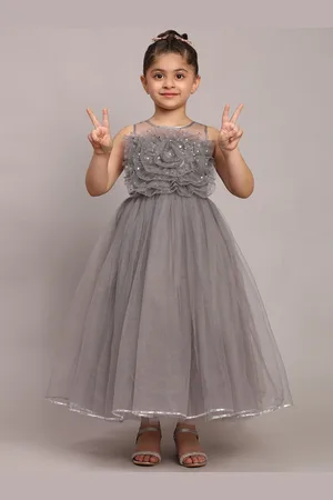 Toy Balloon Kids Girls Embellished Applique Net Fit & Flare Maxi Dress