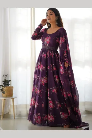 Femvy Floral Printed Anarkali Kurta