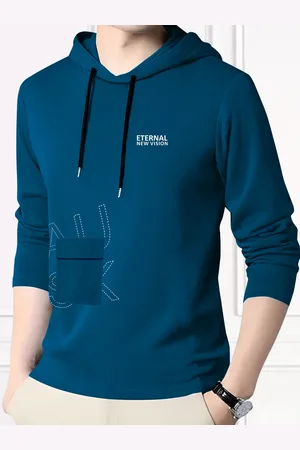 Ausk Typography Printed Long Sleeves Hooded Tshirt