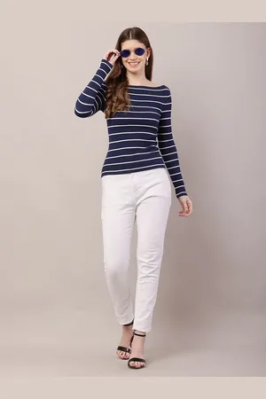 NoBarr Women Striped Long Sleeves Top