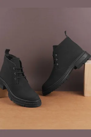 Metro Women Block-Heeled Lace - Ups Regular Boots