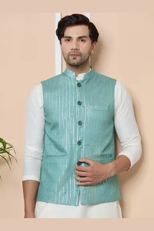 See Designs Embellished Pure Cotton Nehru Jacket