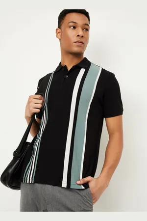 Max Collection Men Striped Polo Collar T-shirt