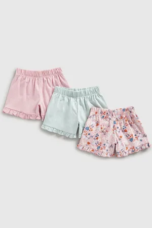 Mothercare Girls Pack of 3 Cotton Floral Printed Shorts
