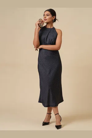 Chemistry Women Print Halter Neck Sheath Midi Dress