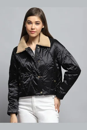 Monte Carlo Women Spread Collar Solid Casual Lightweight Parka Jacket