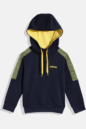 adidas Boys Brand Logo Print Hooded Outdoor Sweatshirt