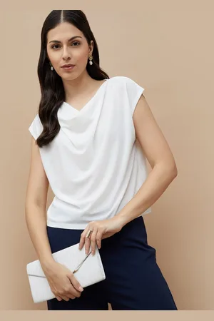 Lifestyle Women Solid Cowl Neck Casual Top