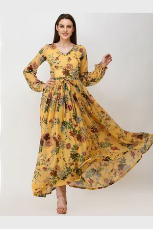 BAESD Women Floral Print Chiffon Maxi Dress