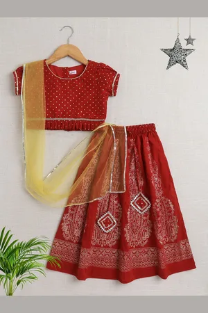 The Magic Wand Girls Embellished Sequinned Ready to Wear Lehenga & Blouse With Dupatta