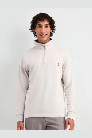 Ralph Lauren Men Self Design Mock Collar Long Sleeves Sweatshirt