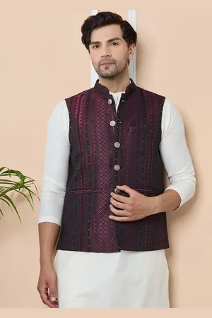 See Designs Woven Design Nehru Jacket