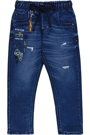 Wish Karo Boys Printed Light Fade Mid-Rise Jeans