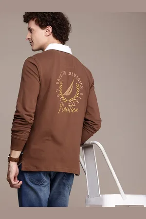 Nautica Embroidered Typography Polo Collar T-shirt