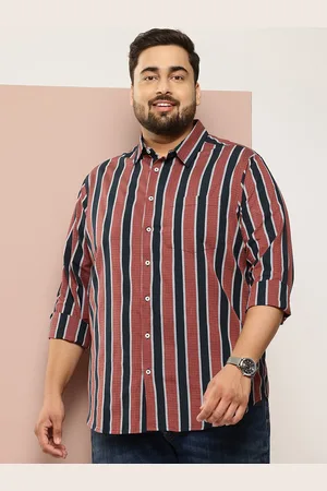 Sztori Men Plus Size Classic Striped Casual Shirt