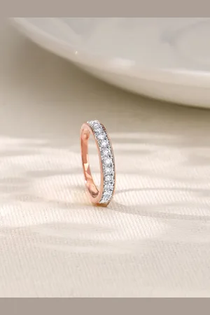 GIVA 18KT BIS Hall Mark Rose Gold Elegant Engagement Diamond Ring